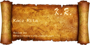 Kacz Rita névjegykártya