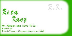 rita kacz business card